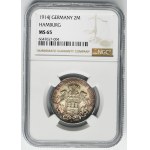 Germany, City of Hamburg, 2 Mark 1914 J - NGC MS65