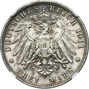 Germany, City of Hamburg, 3 Mark 1911 J - NGC MS63