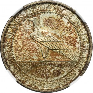 Allemagne, République de Weimar, 3 Marks Munich 1930 D - Libération de la Rhénanie - NGC MS64