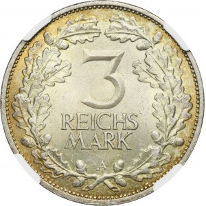 Germany, Weimar Republic, 3 Mark Berlin 1925 A - NGC MS64