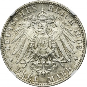 Germany, City of Hamburg, 3 Mark 1909 J - NGC MS64