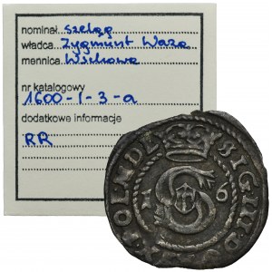 Sigismund III Vasa, Schilling Fraustadt 1600 - letter F under the crown - RARE, ex. Marzęta