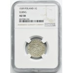 Sigismund I the Old, Groschen Elbing 1539 - PRVSS, leaf to the right - NGC AU58