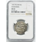 Sigismund III Vasa, 6 Groschen Marienburg 1596 - NGC MS62