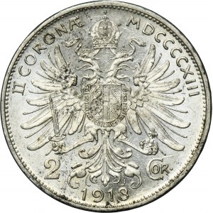 Austria, Franz Joseph I, 2 Corona Wien 1913