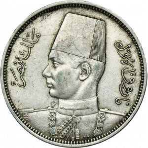 Egypt, Farouk I, 5 Piastres 1939