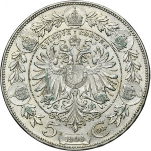 Austria, Franz Joseph I, 5 Corona Wien 1900