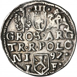 SIgismund III Vasa, 3 Groschen Lublin 1597 - RARE, ILUSTRATED