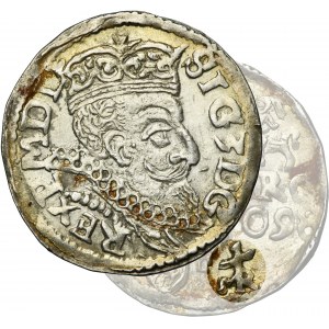 Sigismond III Vasa, Trojak Lublin 1598 - RZADKI, monogramme de Reysner sans bordure, ex. Marzęta