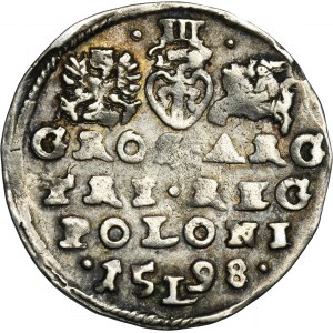 Sigismund III Vasa, 3 Groschen Lublin 1598 - letter L divided date