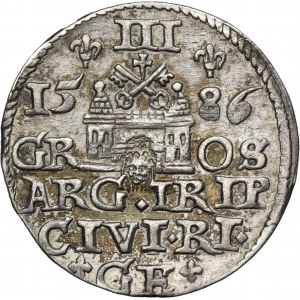 Stephen Bathory, 3 Groschen Riga 1586