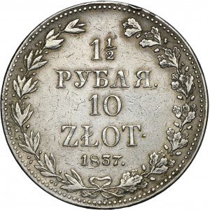 1 1/2 rubel = 10 zloty Warsaw 1837 MW