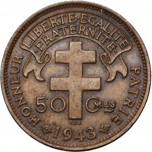 French Cameroon, 50 Centimes Pretoria 1943