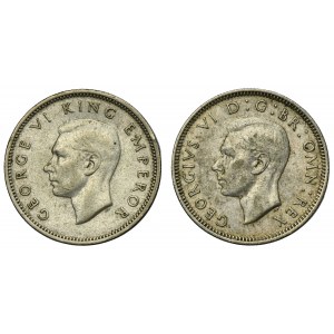 Set, Great Britain and New Zealand, George VI, 1 Shilling (2 pcs.)