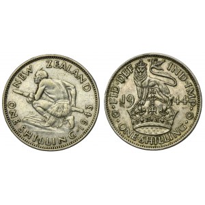 Set, Great Britain and New Zealand, George VI, 1 Shilling (2 pcs.)