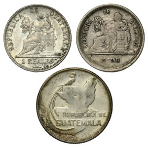 Set, Guatemala, Republic, 25 Centavos and 2 Reales (3 pcs.)