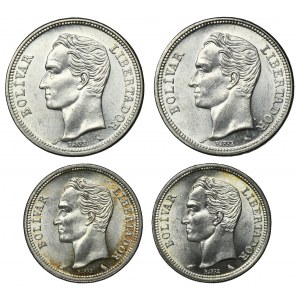 Set, Venezuela, 4th Republic, 1 Bolivar and 2 Bolivars 1960 (4 pcs.)