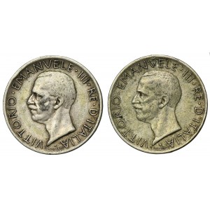 Set, Italy, Victor Emmanuel III, 5 Lire Rome 1929 R