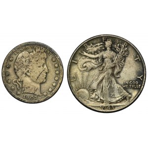 Set, USA, 1/4 Dollar and 1/2 Dollar (2 pcs.)