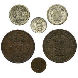 Set, Dutch East Indies and Netherlands, Mixed Coins (6 pcs.)