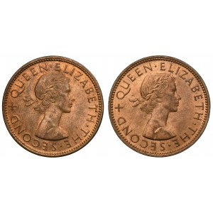 Ensemble, Nouvelle-Zélande, Elizabeth II, 1 stylo Londres 1962 (2 pièces).