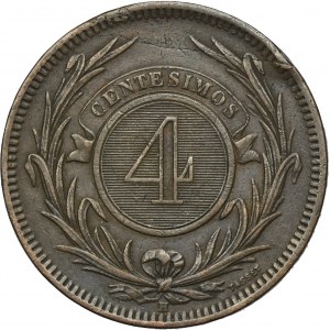 Uruguay, 4 Centésimos Birmingham 1869 H