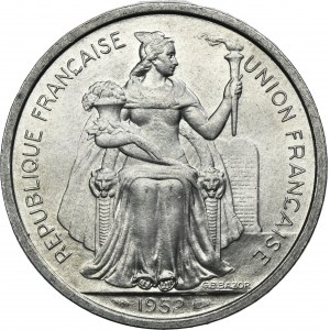 French Polynesia, 5 Francs Paris 1952
