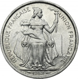 French Polynesia, 5 Francs Paris 1952
