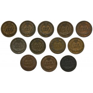 Set, USA, 1 Cent Indian Head (12 pcs.)