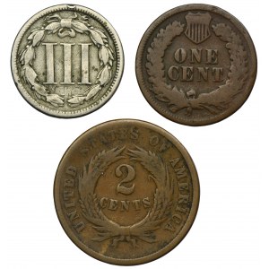 Set, USA, 1 Cent, 2 Cents et 3 Cents (3 pcs.)