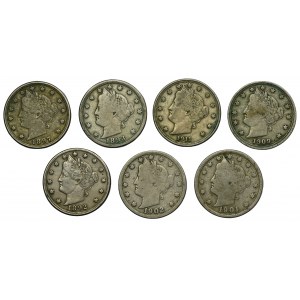 Set, USA, 5 Cents Liberty (7 pcs.)
