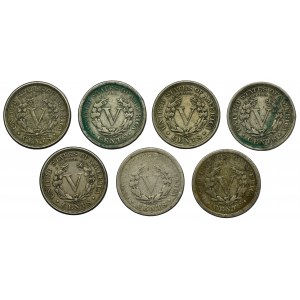 Set, USA, 5 Cents Liberty (7 pcs.)