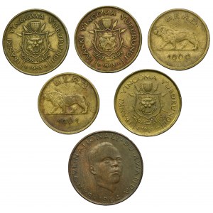 Set, Burundi and Rwanda, 1 Franc and 5 Francs (6 pcs.)