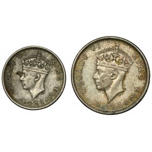 Súprava, Fidži, George VI, 6 pencí a šiling (2 kusy).