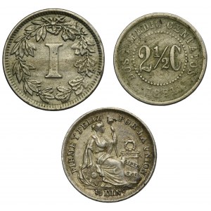 Set, Mexico, Colombia and Peru, Mixed coins (3 pcs.)