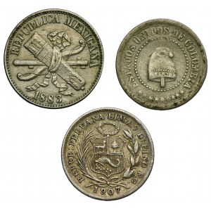Set, Mexico, Colombia and Peru, Mixed coins (3 pcs.)