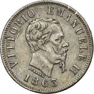 Italy, Victor Emmanuel II, 50 Centesimi Turin 1863 T BN