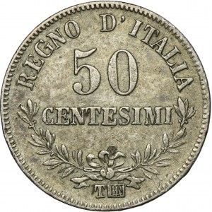 Italy, Victor Emmanuel II, 50 Centesimi Turin 1863 T BN