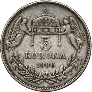 Hungary, Franz Joseph I, 5 Korona Kremnitz 1900 KB