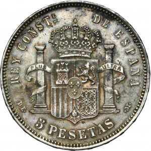 Spain, Alfonso XII, 5 Pesetas Madrid 1877 GS