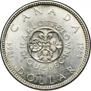 Canada, Elizabeth II, 1 dollar d'Ottawa 1964 - 100e anniversaire de la Conférence de Charlottetown et de Québec