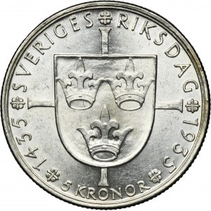 Sweden, Gustav V, 5 Kronor Stokholm 1935 G