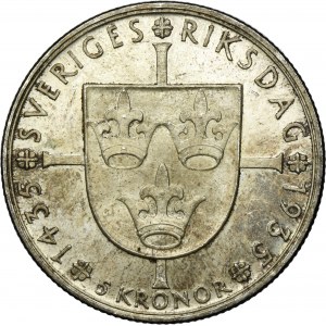 Sweden, Gustav V, 5 Kronor Stokholm 1935 G