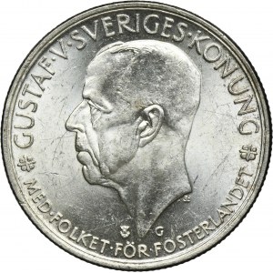 Švédsko, Gustav V, 5 korún Štokholm 1935 G