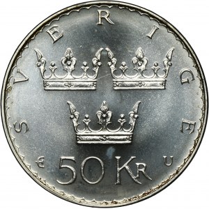 Sweden, Carl XVI Gustaf, 50 Kronor Eskilstuna 1975 E - Constitutional Reform