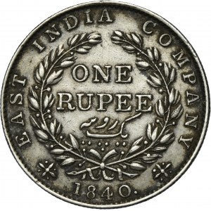 India, British India, Victoria, 1 Rupee Bombay 1840