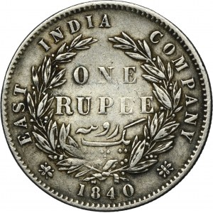India, British India, Victoria, 1 Rupee Bombay 1840