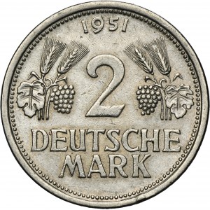Nemecko, SRN, 2 marky Hamburg 1951 J