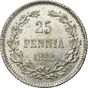 Finland, Autonomia, Alexander II, 25 Penniä Helsinki 1898 L