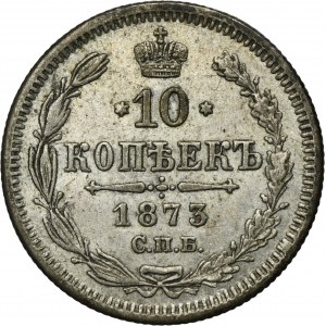 Russia, Alexander II, 10 Kopeck Petersburg 1873 СПБ HI